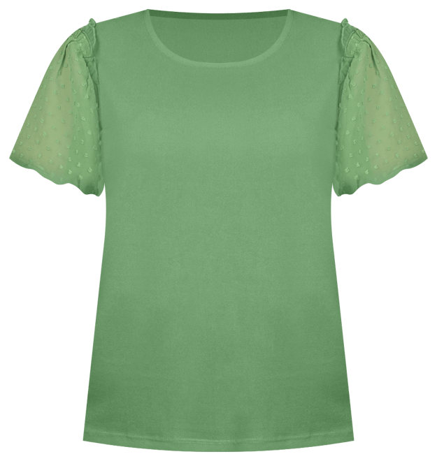 Clip Dot Flutter Sleeve Top