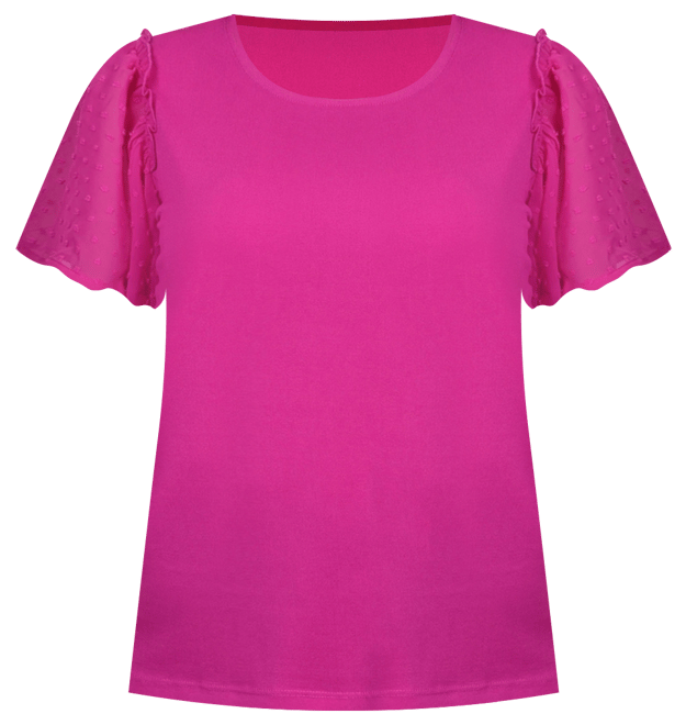 Clip Dot Flutter Sleeve Top