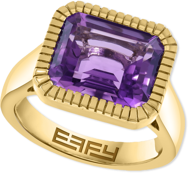 Effy Amethyst Solitaire Statement Ring (5-3/8 ct. t.w.) in 14k Gold-Plated Sterling Silver