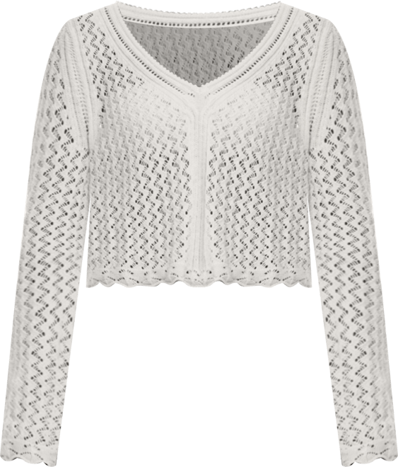 Women's Cropped openwork sweater