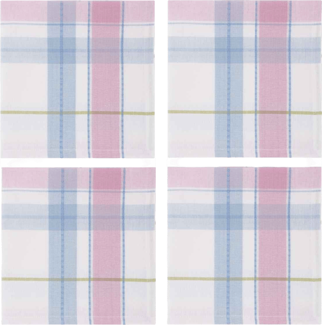 Oh Hoppy Day Plaid Cotton Napkins, Set of 4