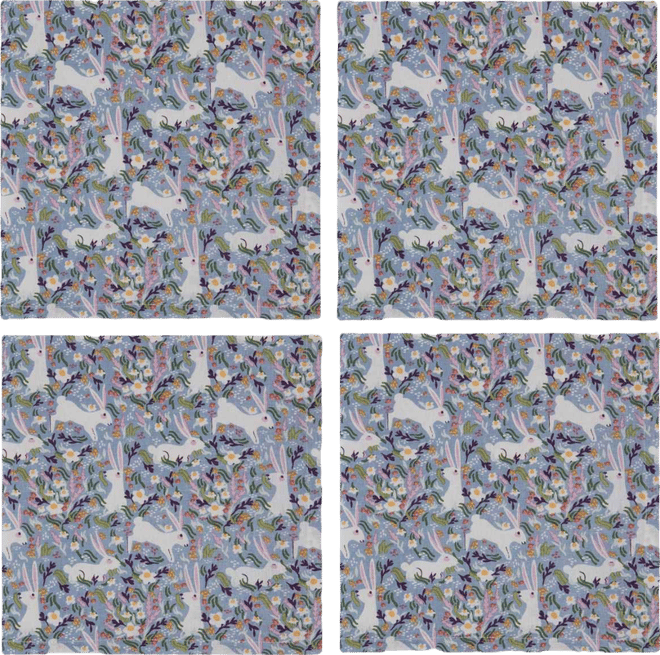 Bunny Meadows Printed Cotton Napkins, Set of 4