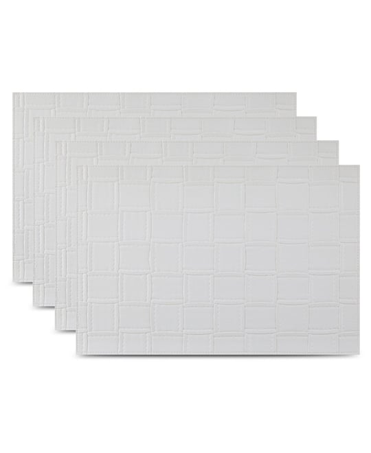 Bostonian Reversible Premium Vegan Leather Wipe Clean Placemat 12" x 18" Rectangular Placemats Set of 4