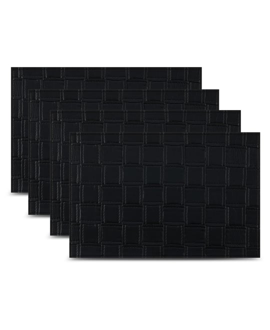 Bostonian Reversible Premium Vegan Leather Wipe Clean Placemat 12" x 18" Rectangular Placemats Set of 4