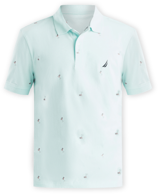 Men's Short Sleeve Cocktail Print Polo Shirt