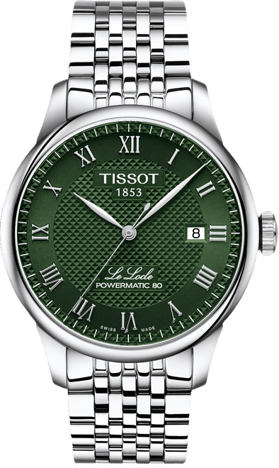 Men's Swiss Automatic Le Locle Powermatic 80 Stainless Steel Bracelet Watch 39mm