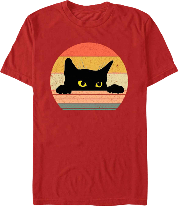 Men's Cat Retro Style Short Sleeve T-Shirt