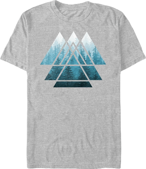 Men's Sacred Geometry Triangles Misty Forest Short Sleeve T-Shirt