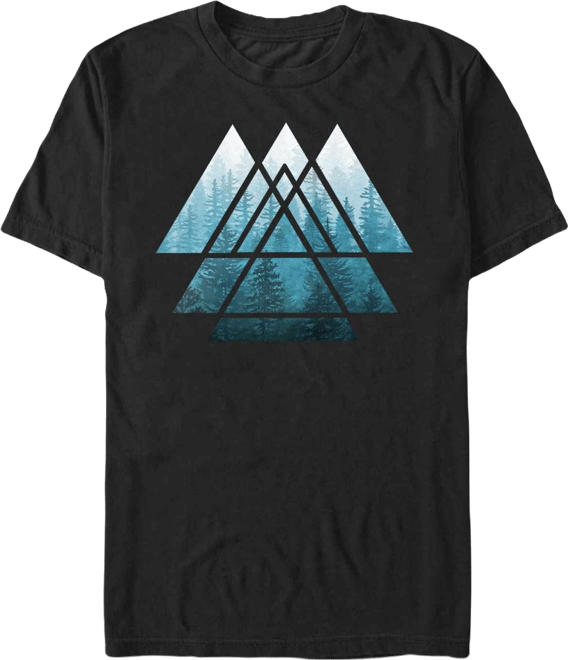 Men's Sacred Geometry Triangles Misty Forest Short Sleeve T-Shirt