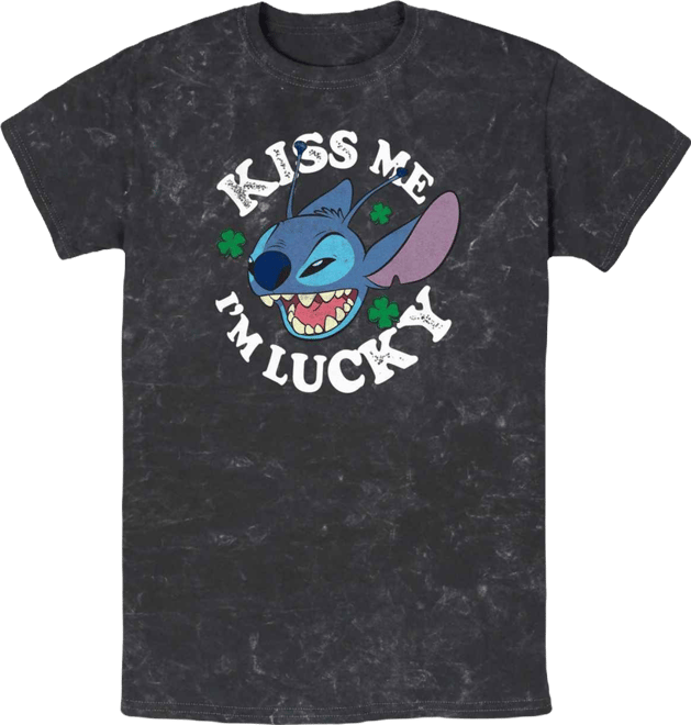Men's Disney Lucky Face Short Sleeve Mineral Wash T-Shirt