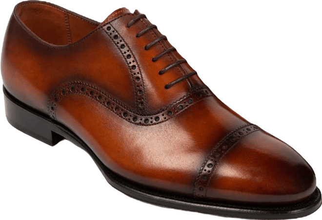 Men's Windsor Broque Cap Toe Leather Oxford Dress Shoes