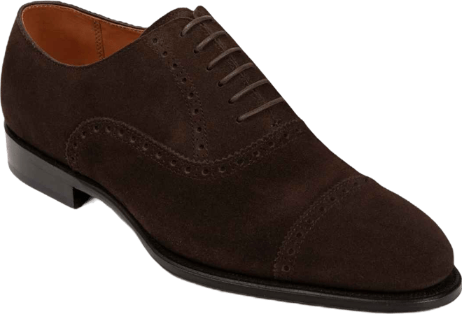 Men's Windsor Broque Cap Toe Leather Oxford Dress Shoes