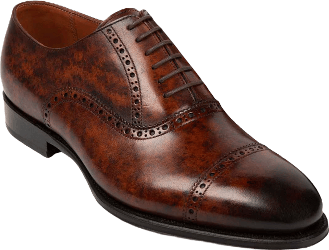 Men's Windsor Broque Cap Toe Leather Oxford Dress Shoes