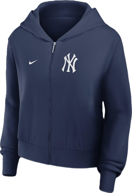 Women's Navy New York Yankees Lightweight Full-Zip Hoodie