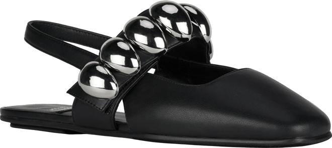 Manon Dome-Studded Slingback Flats