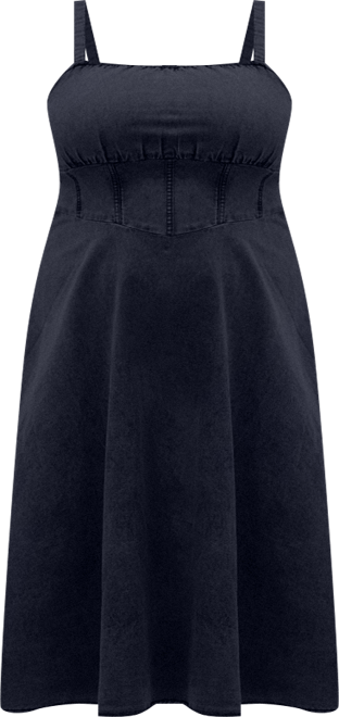 Plus Size Denim Corset Dress