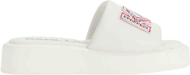 Women's Opal Stone Platform Slide Flat Sandals