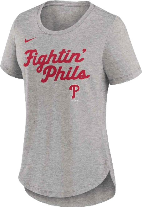 Women's Heather Gray Philadelphia Phillies Script Tri-Blend T-Shirt