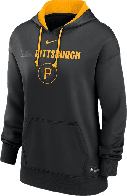 Women's Black Pittsburgh Pirates Authentic Collection City Connect Performance Pullover Hoodie