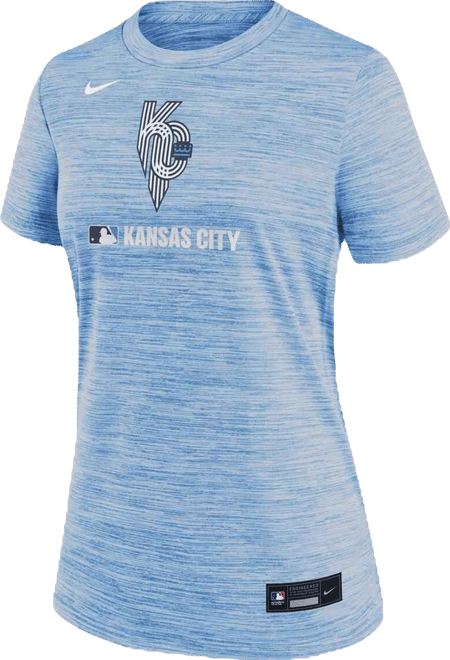 Women's Light Blue Kansas City Royals Authentic Collection City Connect Velocity Performance T-Shirt