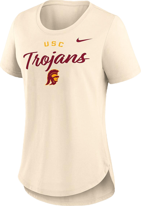 Women's Tan Usc Trojans Script Logo Tri-Blend T-Shirt