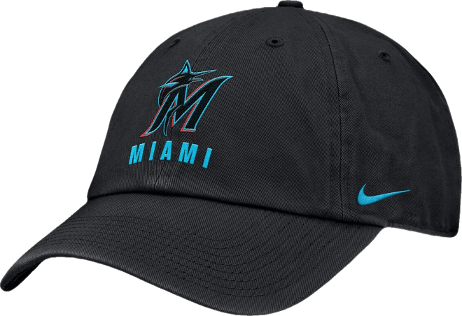 Women's Black Miami Marlins Club Adjustable Hat