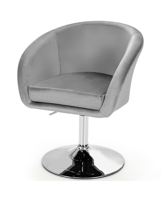 360 Degree Swivel Makeup Stool Accent Chair with Round Back and Metal Base