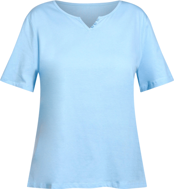 Coral Bay Womens Split Neck Button Top