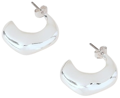 Irregular Hoop Earrings in Silver