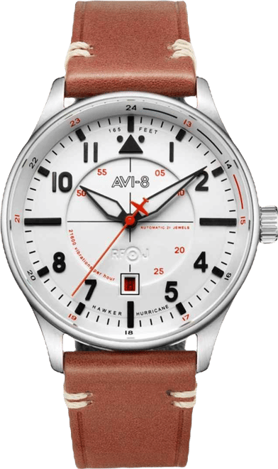 Men's Hawker Hurricane Kent Automatic Tan Leather Strap Watch, 43mm