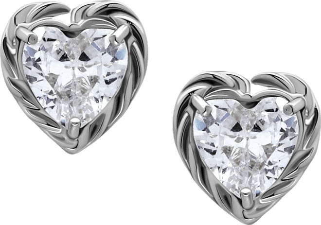 Cubic Zirconia Heart Rope Frame Stud Earrings, Exclusively at Macy's