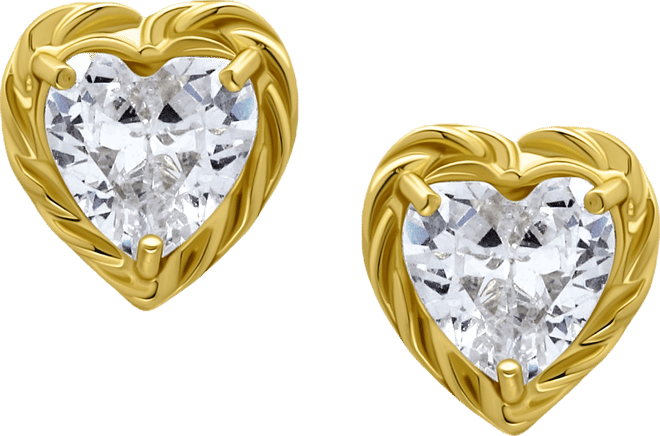 Cubic Zirconia Heart Rope Frame Stud Earrings, Exclusively at Macy's