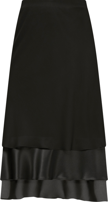 Women's Tiered Satin-Hem Chiffon Skirt