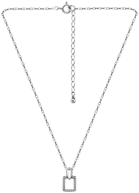 Cubic Zirconia Doorknocker Pendant Necklace (1/2 ct. t.w.) in 18k Gold over Sterling Silver, 16" + 2" extender