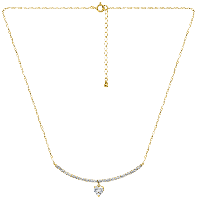 Cubic Zirconia Heart Pendant Necklace (2-1/20 ct. t.w.) in Sterling Silver, 16" + 2" extender