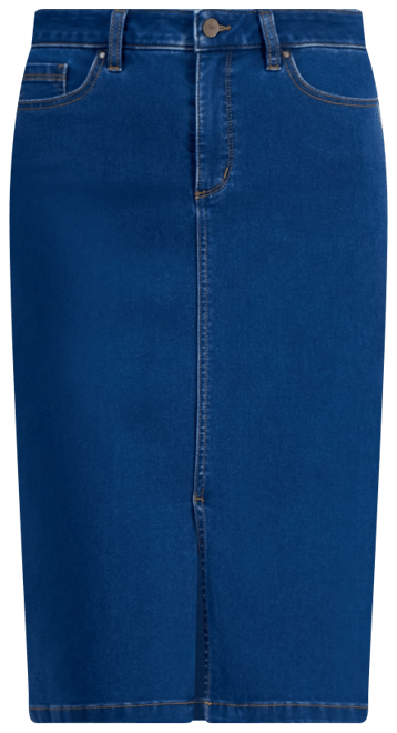 Women's 5-Pocket Denim Midi Pencil Skirt