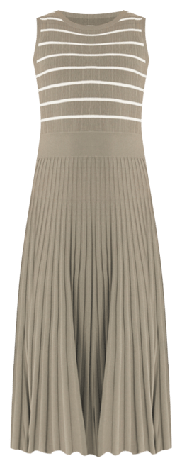 Women's Sleeveless Pleated Midi Sweater Dress