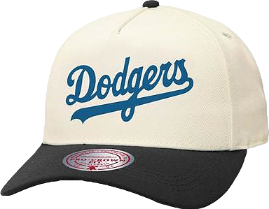 Mitchell & Ness Los Angeles Dodgers Off Word Snapback Hat-Off-White