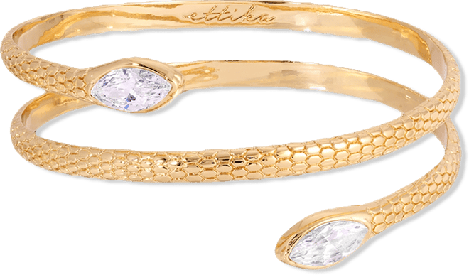 Marquise Cubic Zirconia Coiled Bangle Bracelet