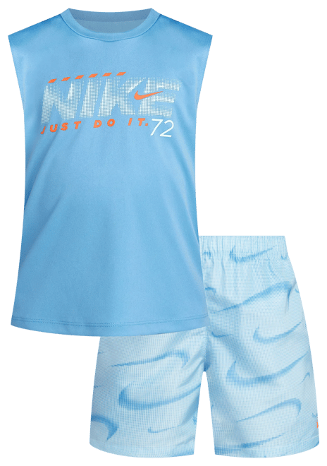 Nike Dri-FIT Conjunto de shorts de dos piezas con estampado Rhythm para niños talla pequeña