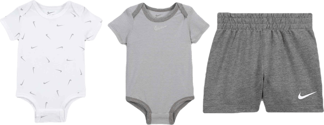 Nike Essentials Baby (0-9M) 3-Piece Striped Swooshfetti Set