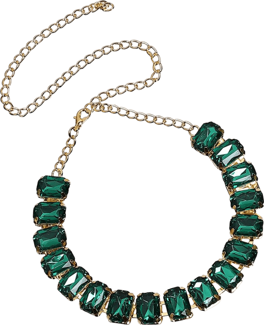 Women's Green Stone Strand Necklace