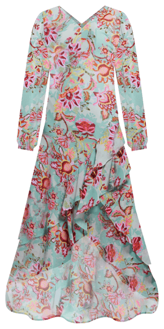 Women's Shelia V-Neck Long-Sleeve High-Low Dress