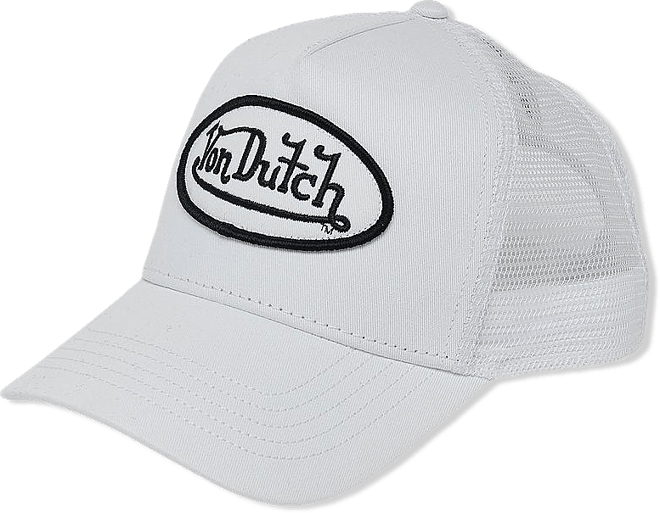 Von Dutch トラッカーキャップ ホワイト/グレー Von Dutch Staple Trucker Hat | JD Sports