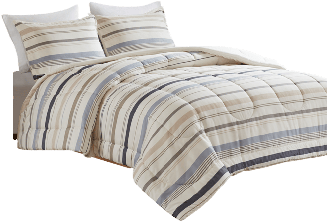 Addison Park Noah Stripe Reversible Printed 3-Pc. Comforter Sets, Exclusively at Macys