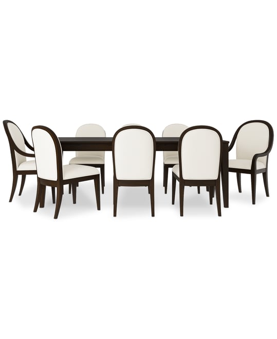 Mazen 9-Pc. Dining Set (Table, 6 Curved Side Chairs & 2 Arm Chairs)