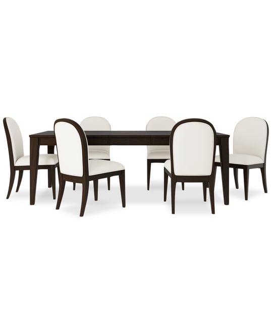 Mazen 7-Pc. Dining Set (Table & 6 Curved Side Chairs)