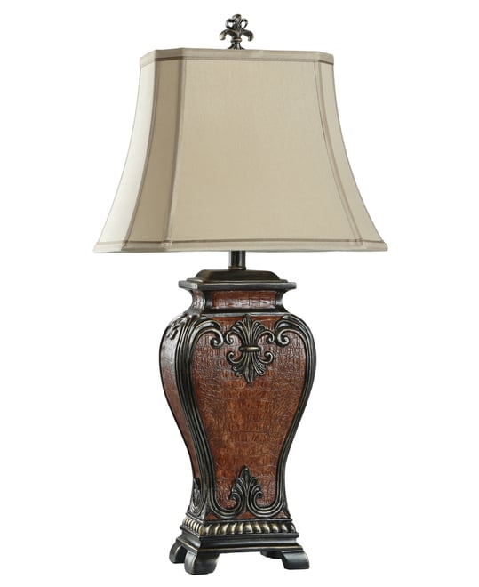33.5" Dundee Faux Crocodile Poly Table Lamp