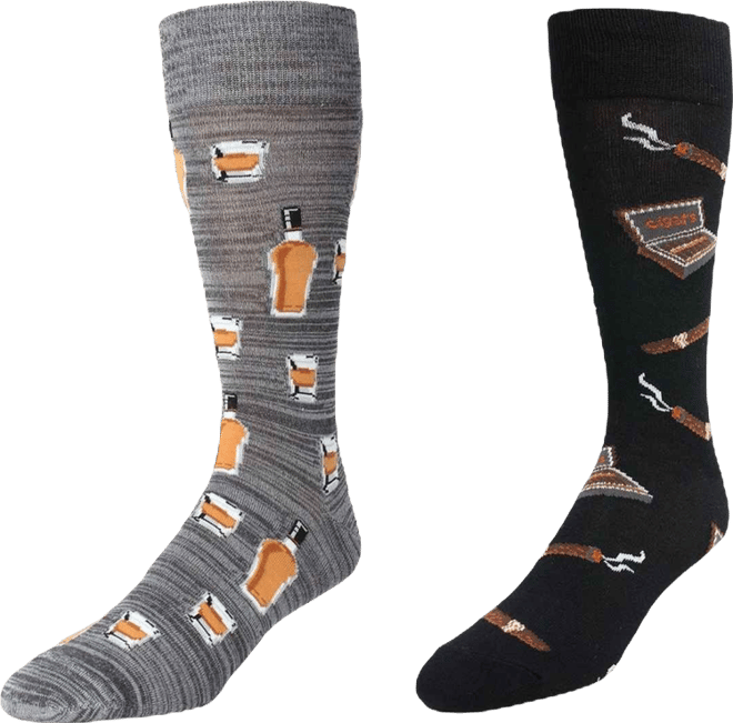 Men's Crew Drink Assortment Socks, Pair of 2