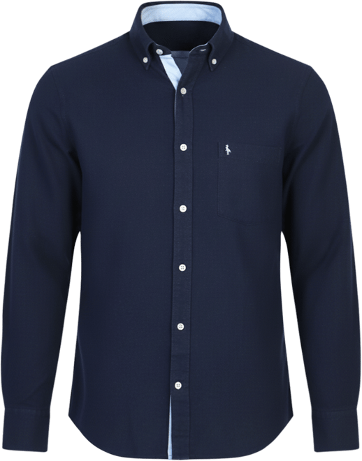 Big & Tall Solid Linen Blend Long Sleeve Shirt